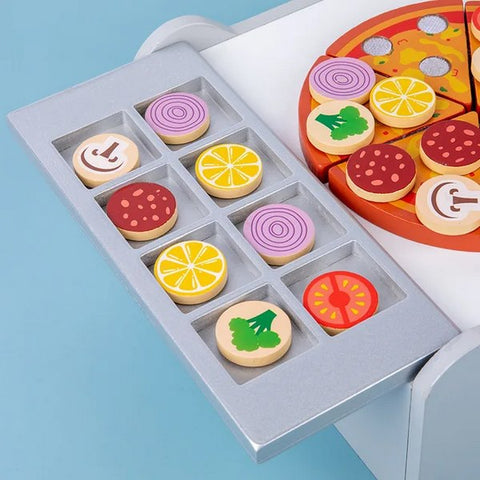 Montessori wooden Pretend play Pizza oven set - EKT2685
