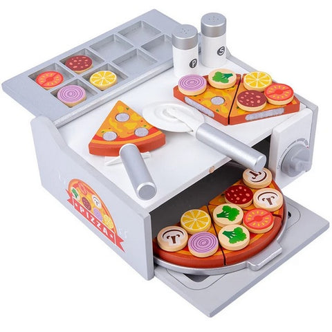 Montessori wooden Pretend play Pizza oven set - EKT2685