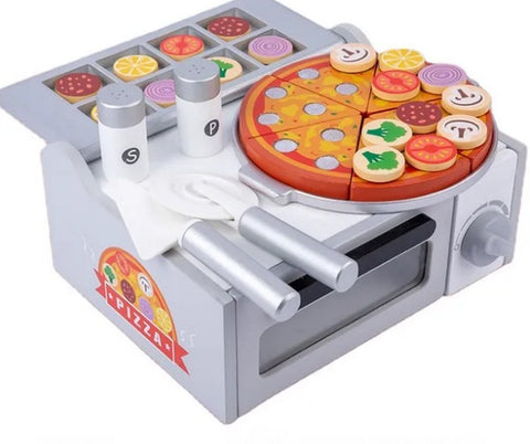 Montessori wooden Pretend play Pizza oven set - EKT2685