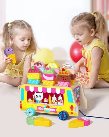 Wooden Ice cream cart toys - EKT2694