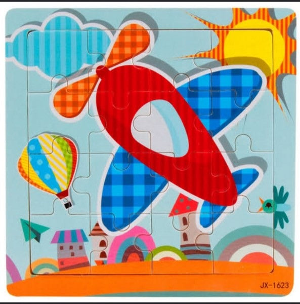 Wooden 16-Piece Jigsaw Puzzle - Problem-Solving Game