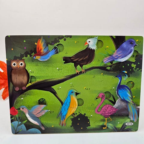 Wooden 2pc puzzle board birds - EKT2720