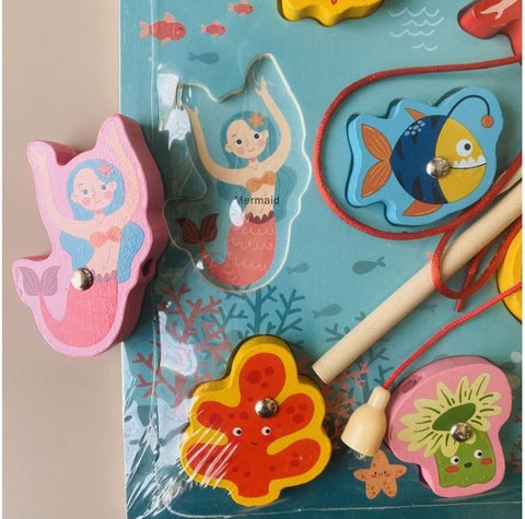 Wooden magnetic lacing board sea creatures - EKT2748