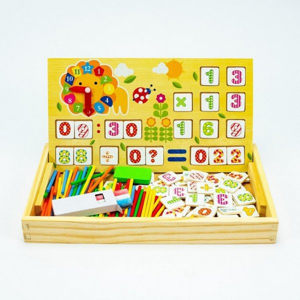 Wooden multi functional digital computing learning box - EKT2771