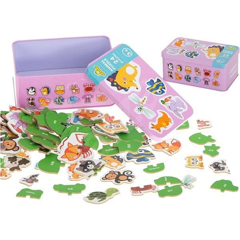 Wooden 2pc animal puzzle 24 set of puzzle - EKT2773