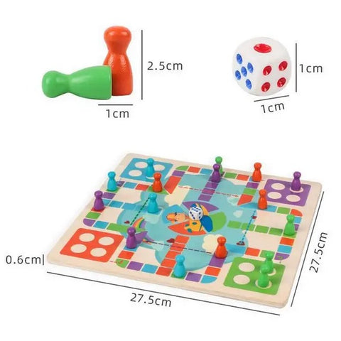 Wooden 2 in 1 chess game  - EKT2788