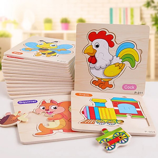 Wooden jigsaw puzzle with name 1 pc random design will be shipped - EKT2789