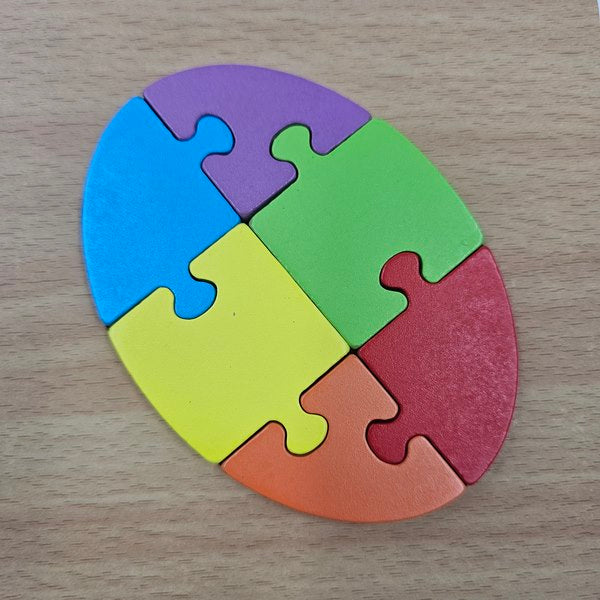 Color Wooden Block Puzzle Oval - EKT2797