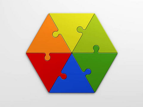 Color Wooden Block Puzzle Hexagon - EKT2801