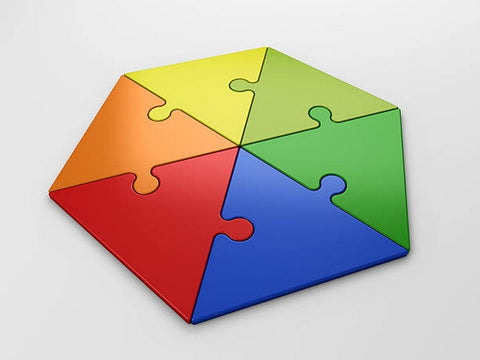Color Wooden Block Puzzle Hexagon - EKT2801