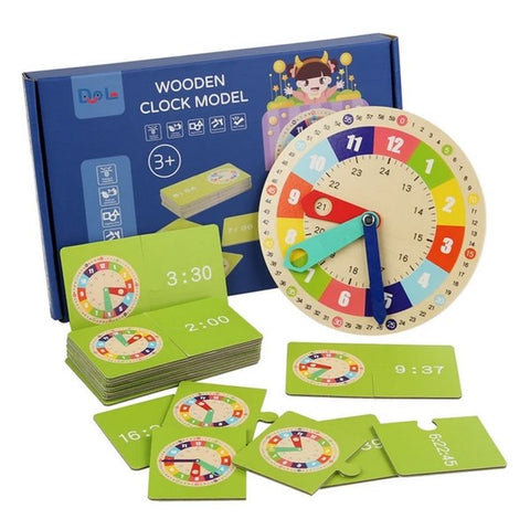 Wooden Clock Model With Cards - EKT2814