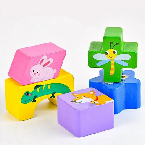 wooden animal shape matching car - EKT2838