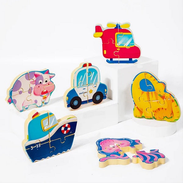 wooden small chunkey jigsaw puzzle 1 pc random design will be shipped  - EKT2841