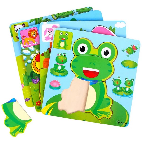 Wooden Jigsaw Puzzles for Kids 1 pc random design will be shipped - EKT2842