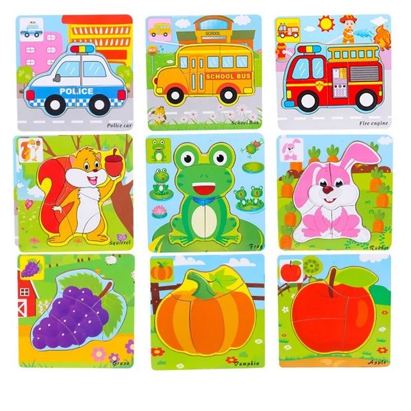 Wooden Jigsaw Puzzles for Kids 1 pc random design will be shipped - EKT2842