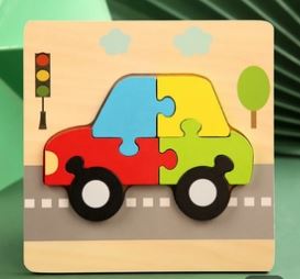 Wooden 6x6 puzzle board printed Car Children Educational Montessori Toys - EKT2844