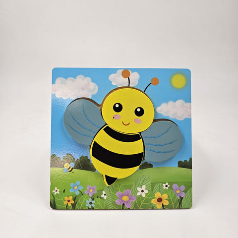 Wooden 6x6 puzzle board printed Bee Children Educational Montessori Toys - EKT2848