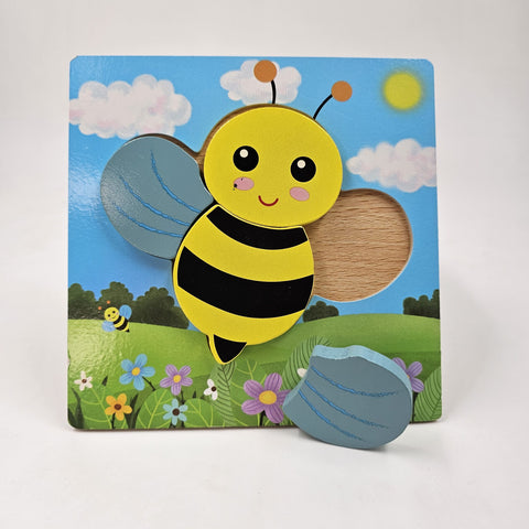 Wooden 6x6 puzzle board printed Bee Children Educational Montessori Toys - EKT2848