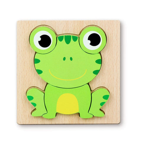 Wooden 6x6 puzzle board printed Frog Children Educational Montessori Toys - EKT2857