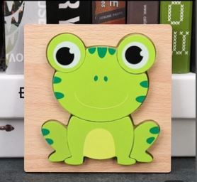 Wooden 6x6 puzzle board printed Frog Children Educational Montessori Toys - EKT2857