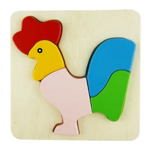 Wooden 6x6 puzzle board printed Hen Children Educational Montessori Toys - EKT2864