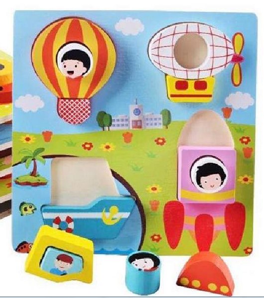 Wooden 3D chunky Puzzle Transport theme - EKT2868