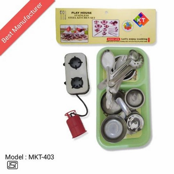 Steel Kitchen Set Pretend Play - EKT2893