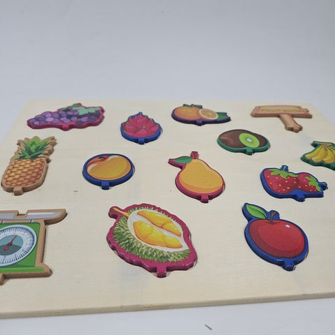 Wooden 3Dpuzzle Two Sided Play Fruit Shop  - EKT2936