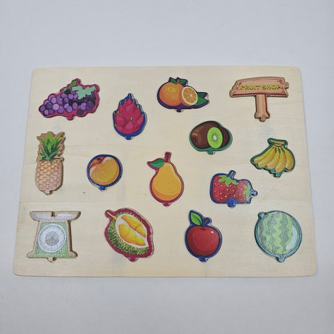 Wooden 3Dpuzzle Two Sided Play Fruit Shop  - EKT2936