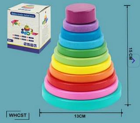 Wooden Hidden Circular Stacked Tower  - EKT2946