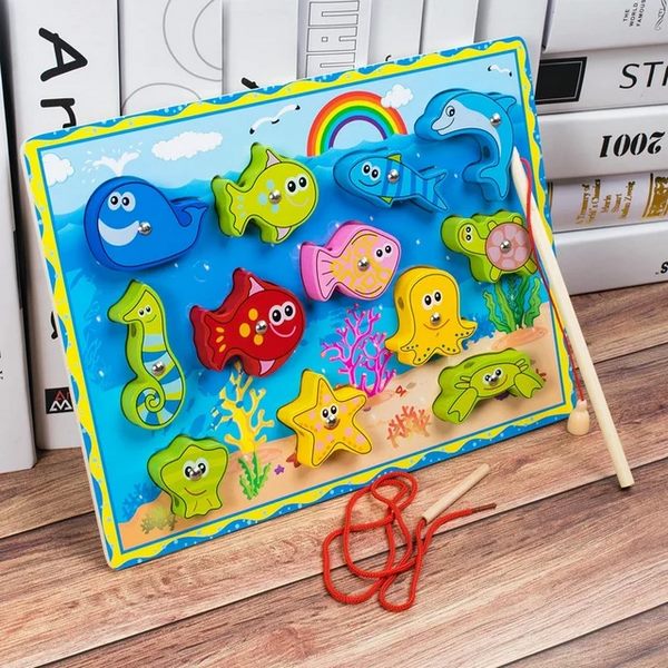 Wooden Magnetic Fishing Game - EKT2949