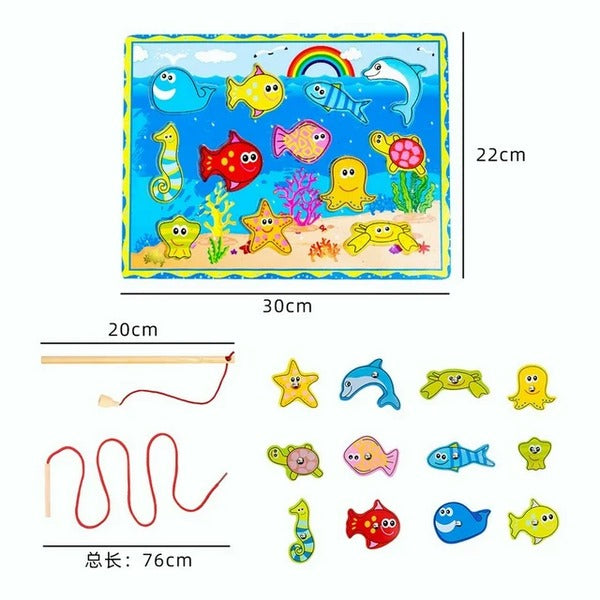 Wooden Magnetic Fishing Game - EKT2949