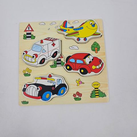 Wooden 4 In 1 Puzzle Vehicles - EKT2956