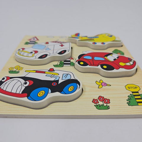 Wooden 4 In 1 Puzzle Vehicles - EKT2956