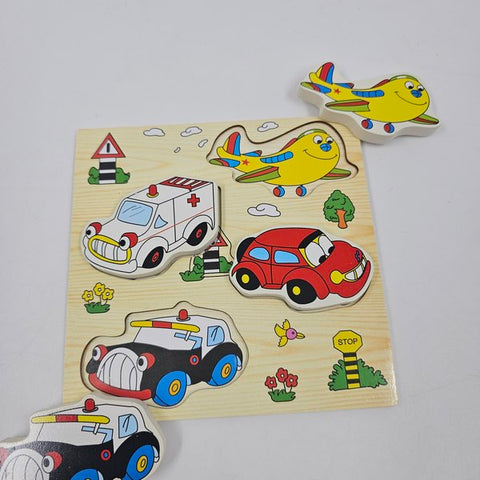 Wooden 4 In 1 Puzzle Vehicles - EKT2956