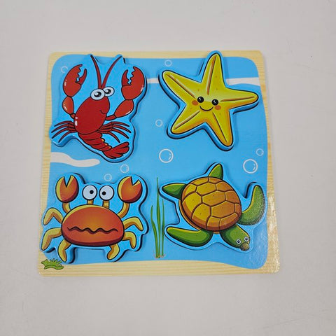 Wooden 4 In 1 Puzzle Sea Animal - EKT2958