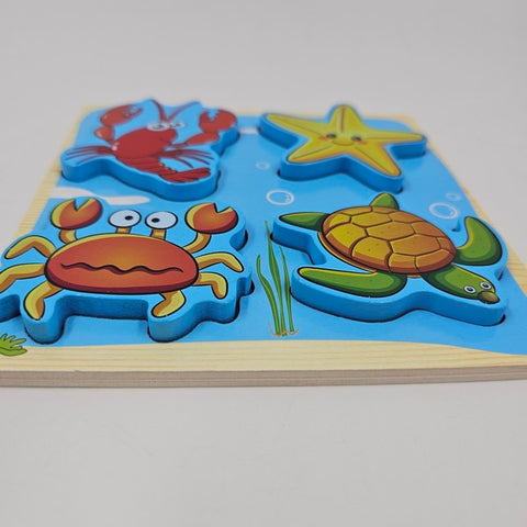 Wooden 4 In 1 Puzzle Sea Animal - EKT2958