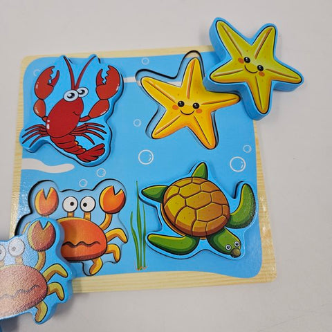 Wooden 4 In 1 Puzzle Sea Animal - EKT2958