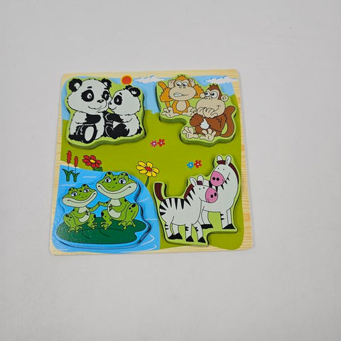 Wooden 4 In 1 Puzzle Animal Theme  - EKT2959