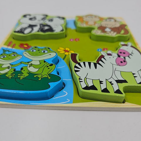 Wooden 4 In 1 Puzzle Animal Theme  - EKT2959