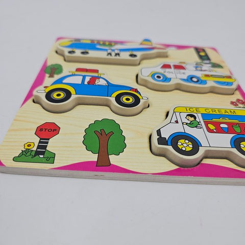 Wooden 4 In 1 Puzzle Transport Theme - EKT2961