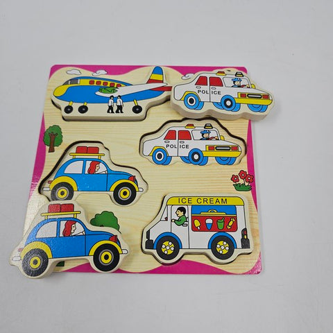 Wooden 4 In 1 Puzzle Transport Theme - EKT2961