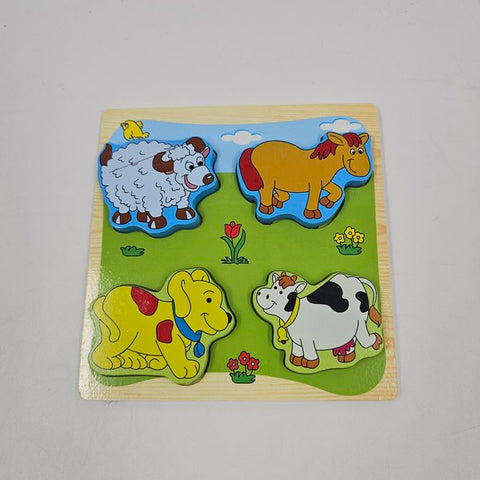 Wooden 4 In 1 Puzzle Domestic Animals - EKT2962