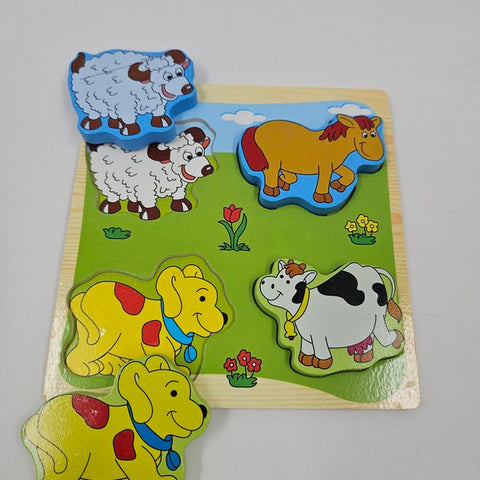 Wooden 4 In 1 Puzzle Domestic Animals - EKT2962