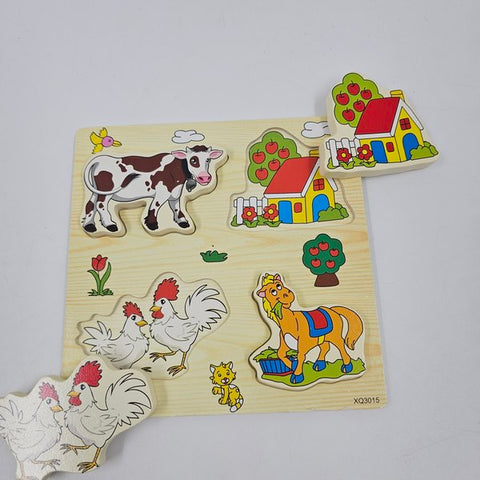 Wooden 4 In 1 Puzzle Farm - EKT2969