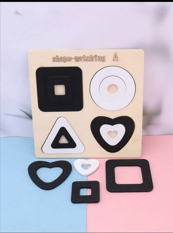 Wooden Shape Board Design A Black And White - EKT3006