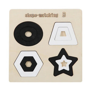 Wooden Shape Board Design B Black And White - EKT3007