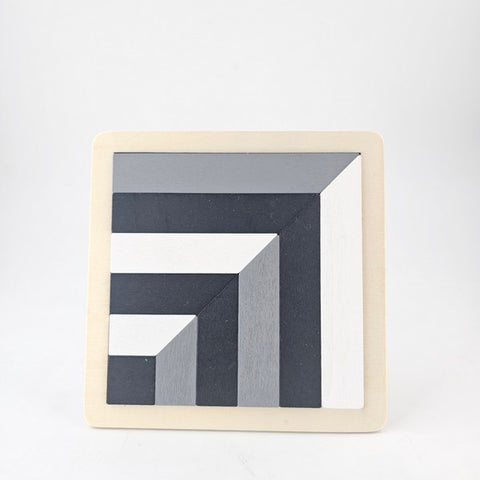 Wooden Tangram Puzzle Black And White - EKT3018