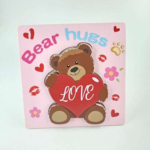 Wooden 6X6 Puzzle Bear Hugs Love - EKT3027