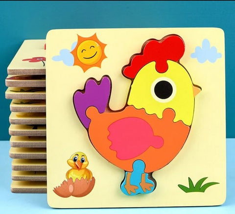 Wooden 6X6 Puzzle Hen - EKT3033